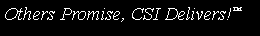 Text Box: Others Promise, CSI Delivers!™