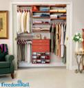 Customized closet storage units  make the most of a reach-in closet.
